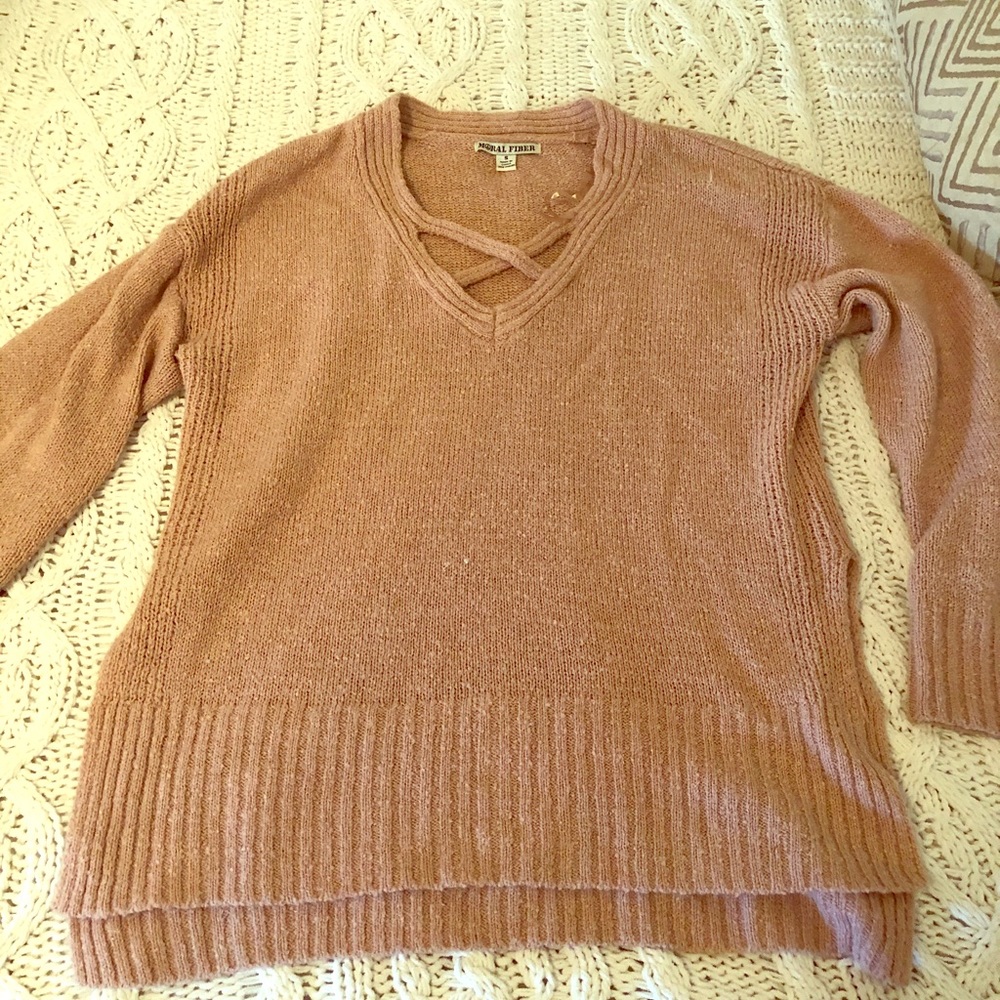 Nude Pink Sweater. Long.